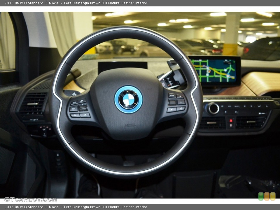 Tera Dalbergia Brown Full Natural Leather Interior Steering Wheel for the 2015 BMW i3  #107426600