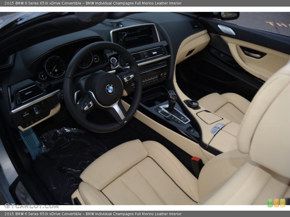 BMW Individual Champagne Full Merino Leather Interior Prime Interior for the 2015 BMW 6 Series 650i xDrive Convertible #107429659