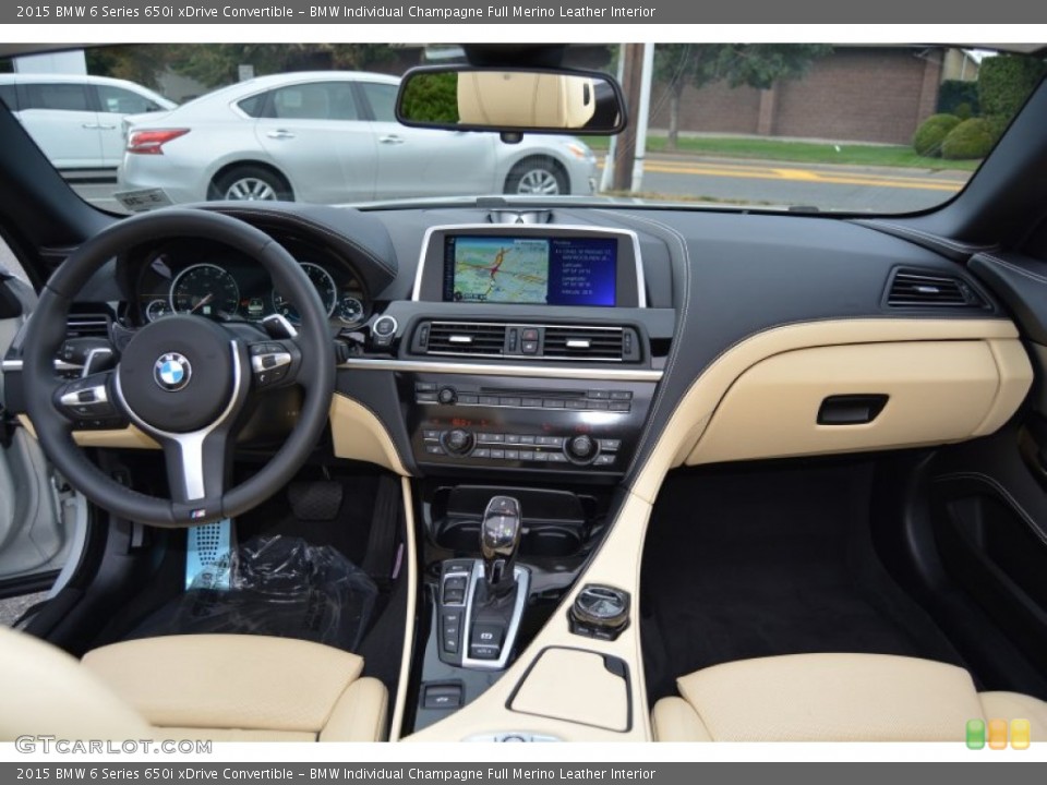 BMW Individual Champagne Full Merino Leather Interior Dashboard for the 2015 BMW 6 Series 650i xDrive Convertible #107429744