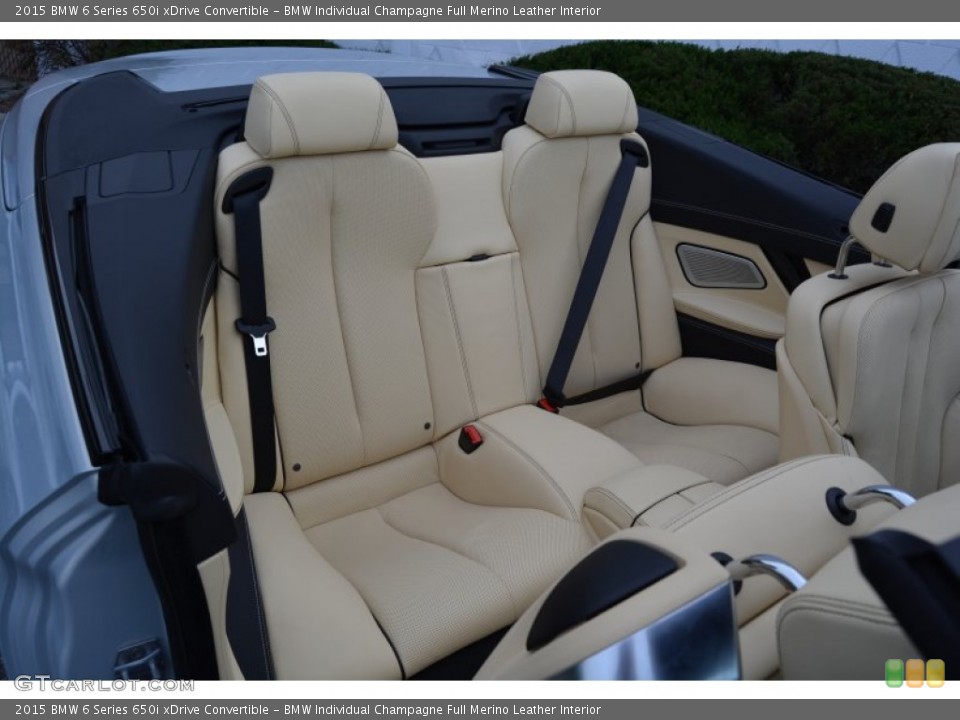 BMW Individual Champagne Full Merino Leather Interior Rear Seat for the 2015 BMW 6 Series 650i xDrive Convertible #107429977