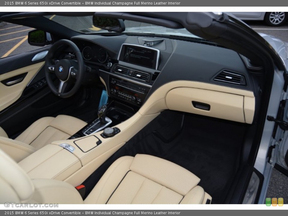 BMW Individual Champagne Full Merino Leather Interior Photo for the 2015 BMW 6 Series 650i xDrive Convertible #107429995