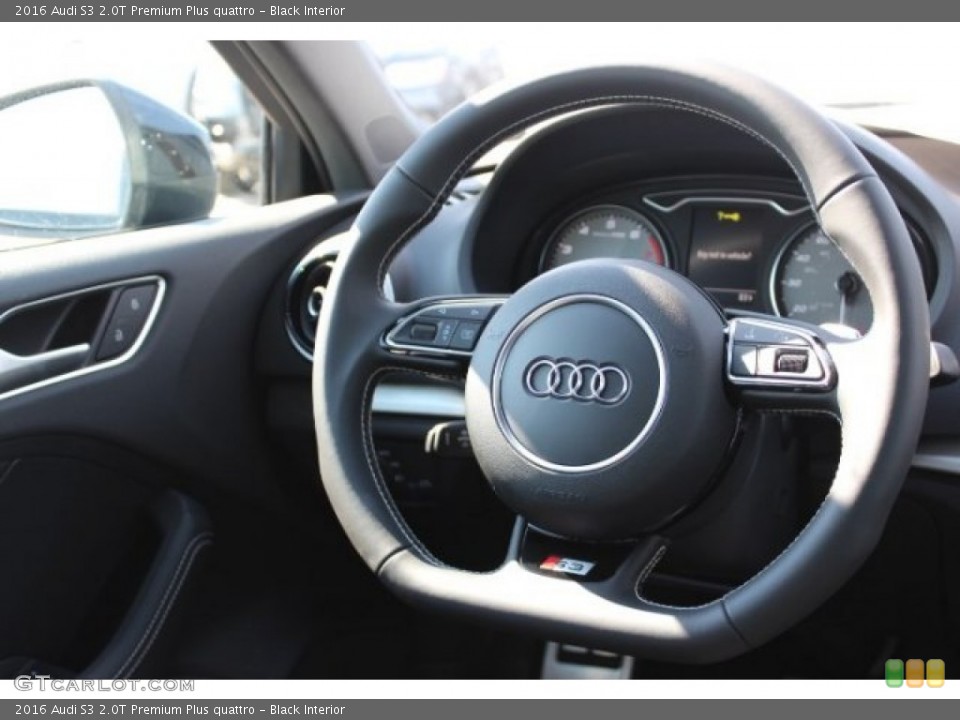 Black Interior Steering Wheel for the 2016 Audi S3 2.0T Premium Plus quattro #107442139