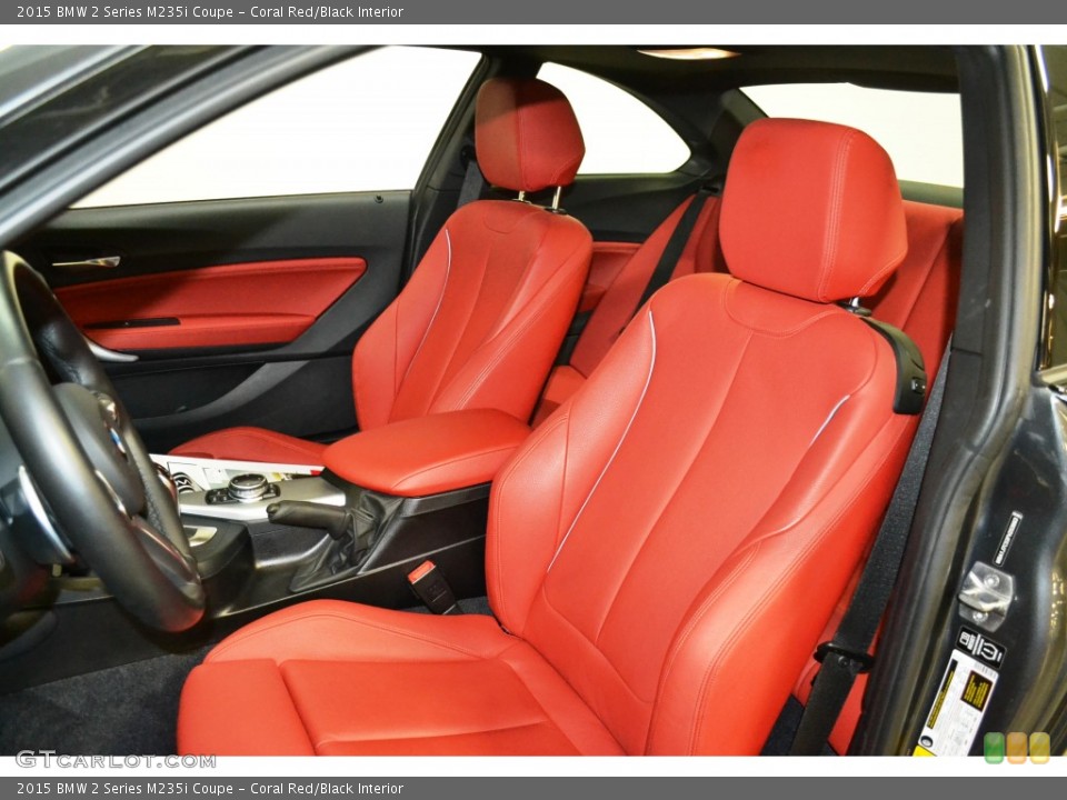 Coral Red/Black Interior Front Seat for the 2015 BMW 2 Series M235i Coupe #107445952