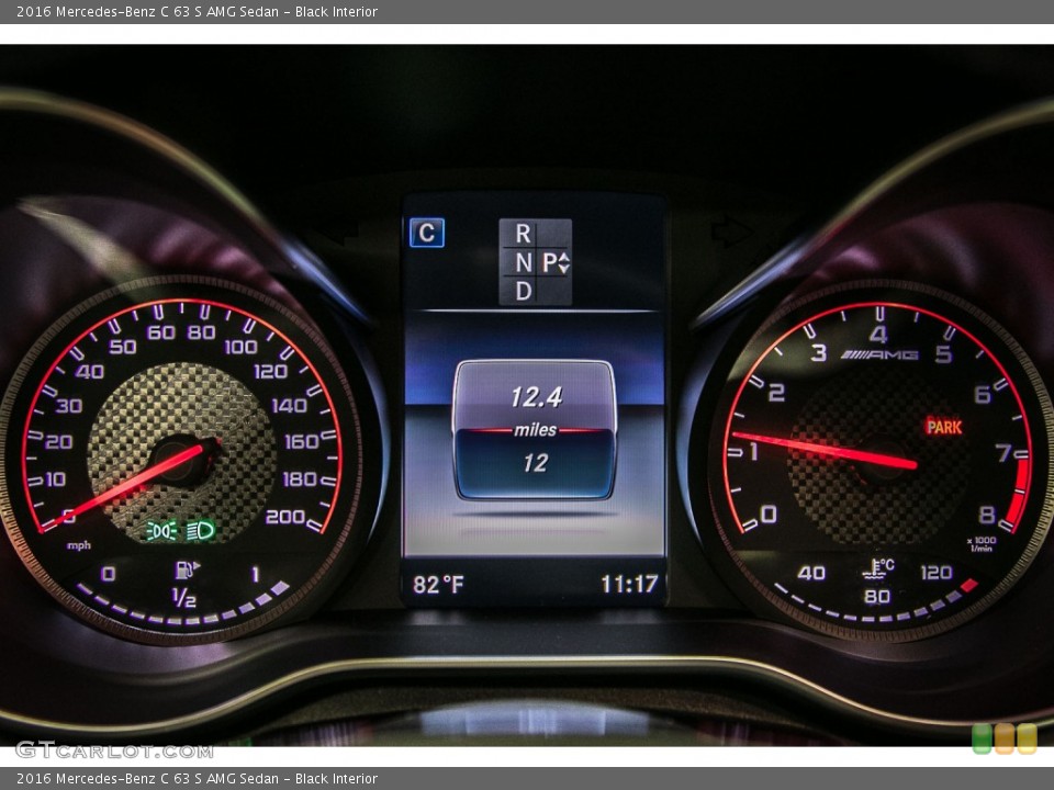 Black Interior Gauges for the 2016 Mercedes-Benz C 63 S AMG Sedan #107472710