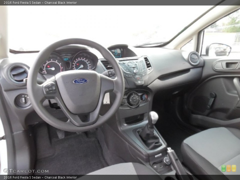 Charcoal Black Interior Prime Interior for the 2016 Ford Fiesta S Sedan #107475203