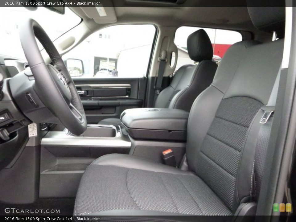 Black Interior Front Seat for the 2016 Ram 1500 Sport Crew Cab 4x4 #107477792