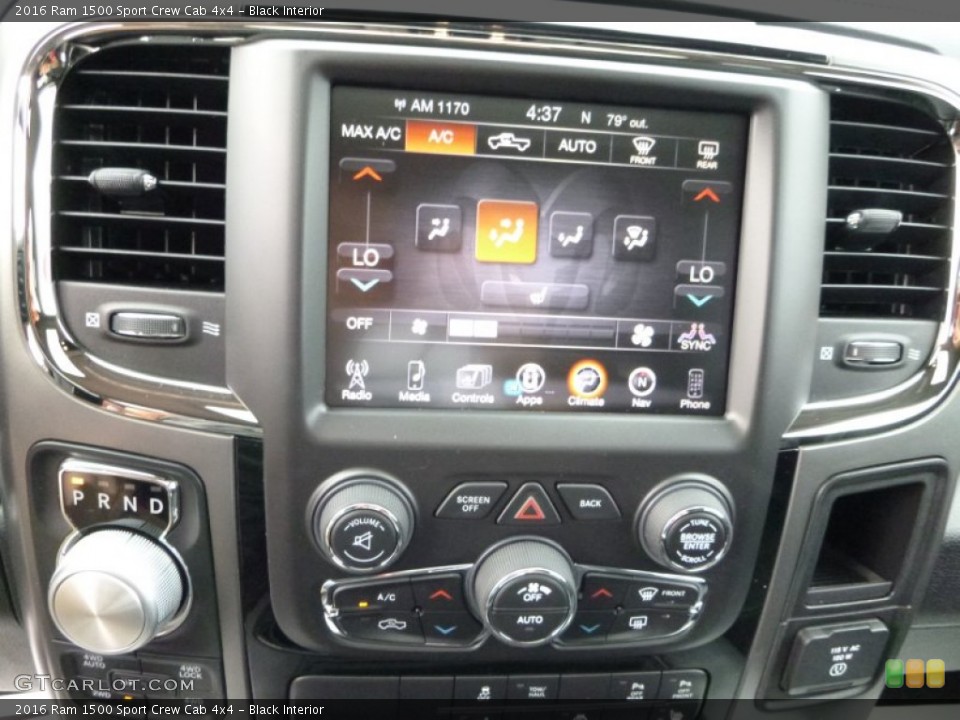 Black Interior Controls for the 2016 Ram 1500 Sport Crew Cab 4x4 #107477801