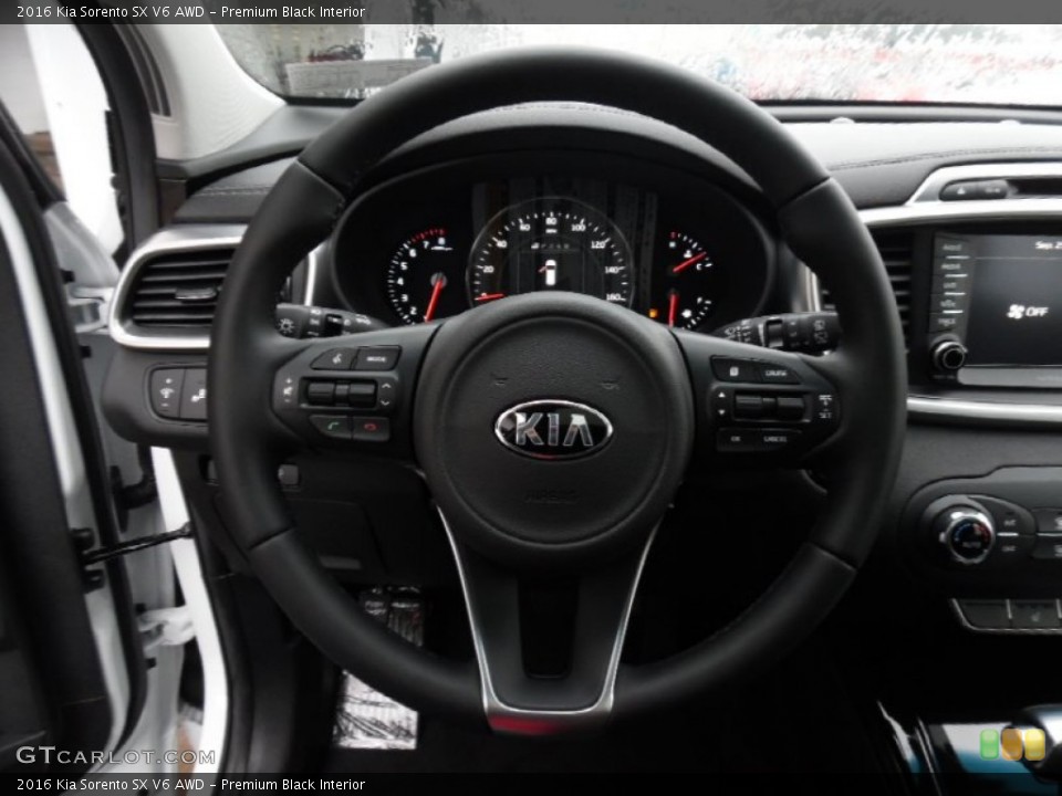 Premium Black Interior Steering Wheel for the 2016 Kia Sorento SX V6 AWD #107510657