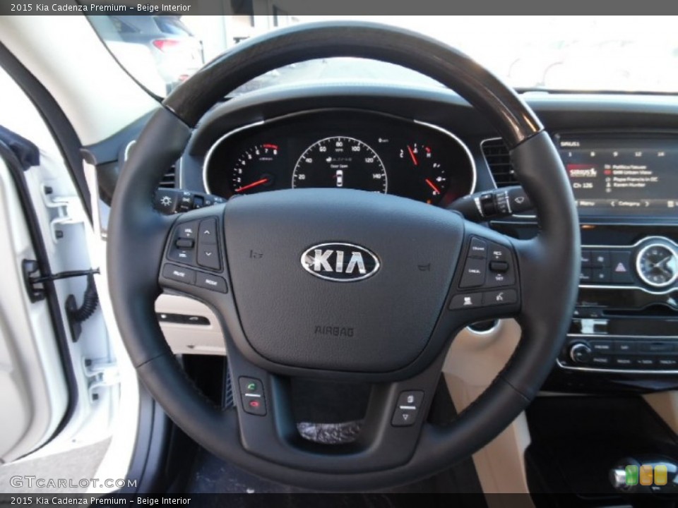 Beige Interior Steering Wheel for the 2015 Kia Cadenza Premium #107512130