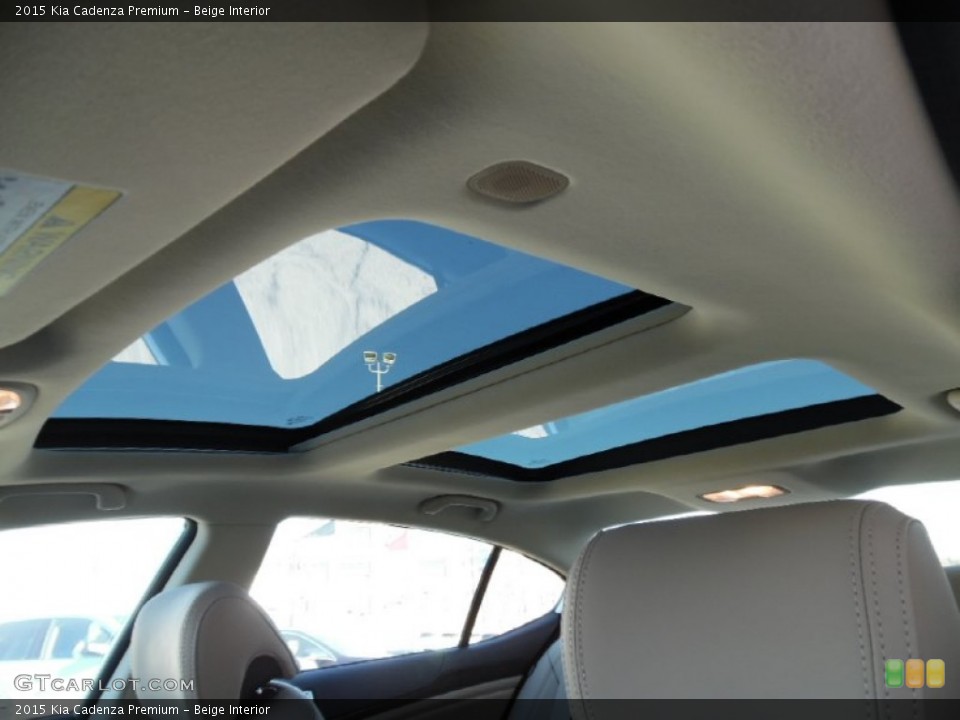 Beige Interior Sunroof for the 2015 Kia Cadenza Premium #107512154