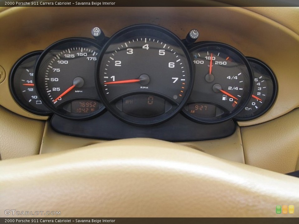 Savanna Beige Interior Gauges for the 2000 Porsche 911 Carrera Cabriolet #107514684