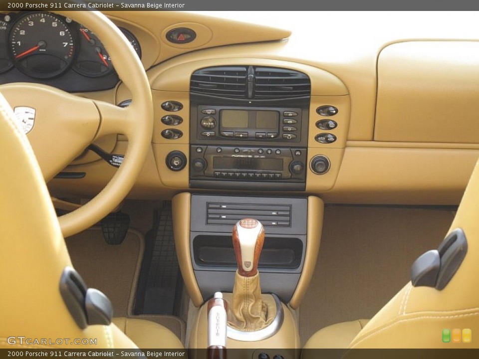Savanna Beige Interior Controls for the 2000 Porsche 911 Carrera Cabriolet #107515215