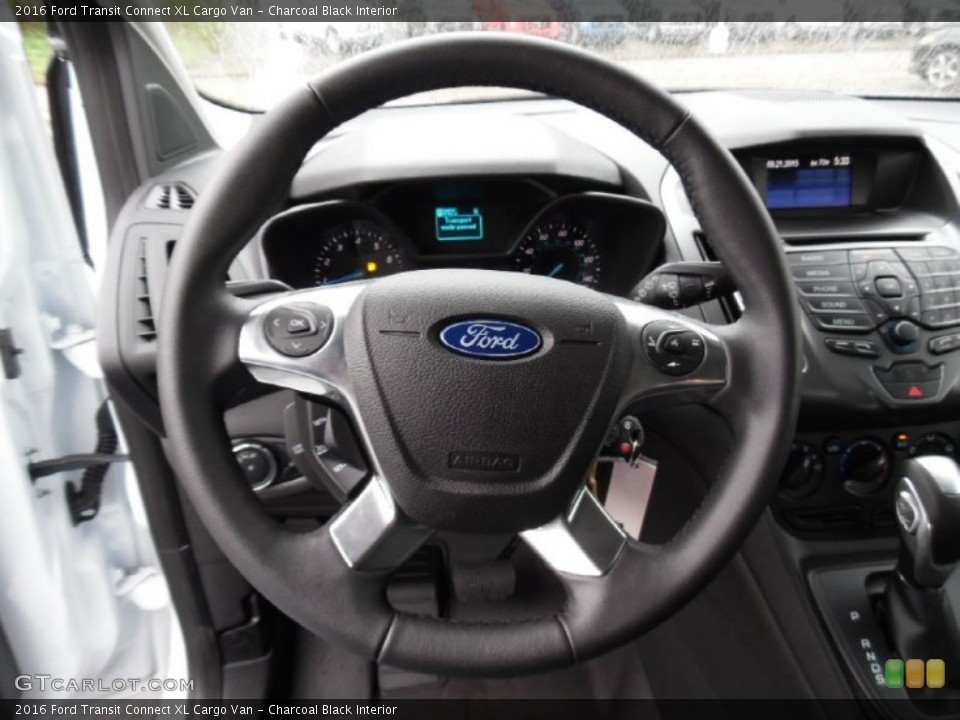 Charcoal Black Interior Steering Wheel for the 2016 Ford Transit Connect XL Cargo Van #107515756