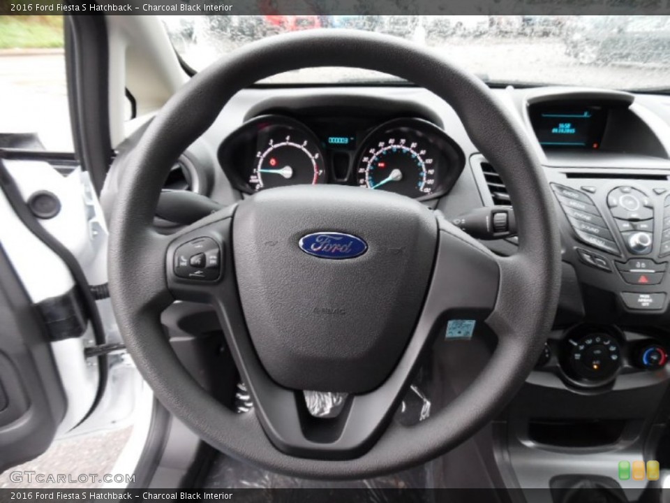 Charcoal Black Interior Steering Wheel for the 2016 Ford Fiesta S Hatchback #107516609