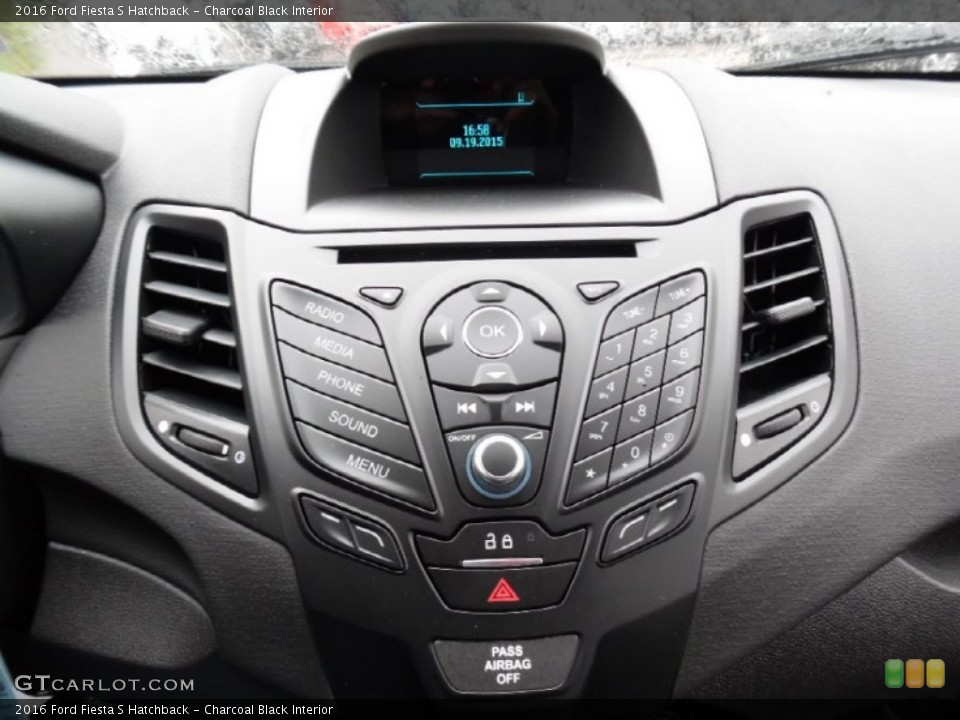 Charcoal Black Interior Controls for the 2016 Ford Fiesta S Hatchback #107516624