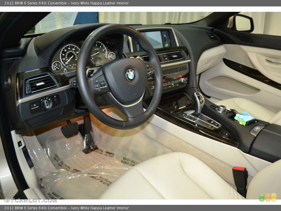 Ivory White Nappa Leather Interior Photo for the 2012 BMW 6 Series 640i Convertible #107516765