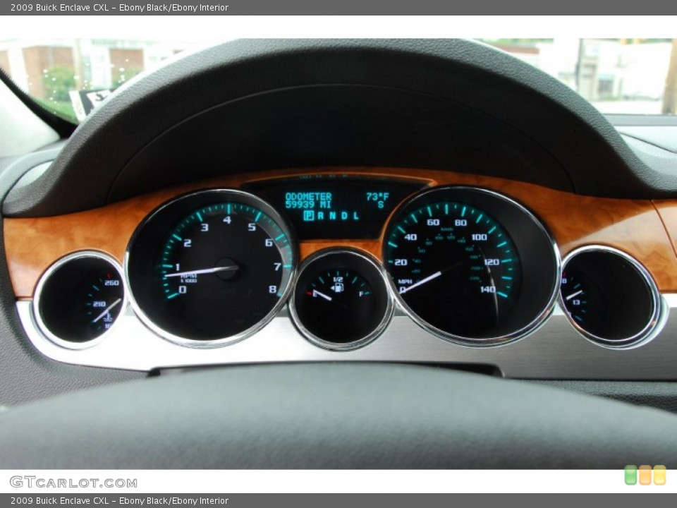 Ebony Black/Ebony Interior Gauges for the 2009 Buick Enclave CXL #107518106