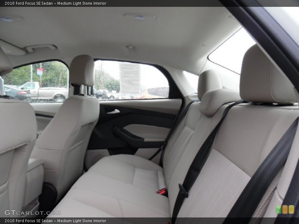 Medium Light Stone Interior Rear Seat for the 2016 Ford Focus SE Sedan #107518217