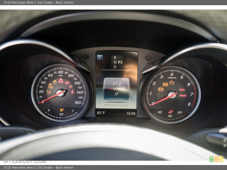 Black Interior Gauges for the 2016 Mercedes-Benz C 300 Sedan #107518384
