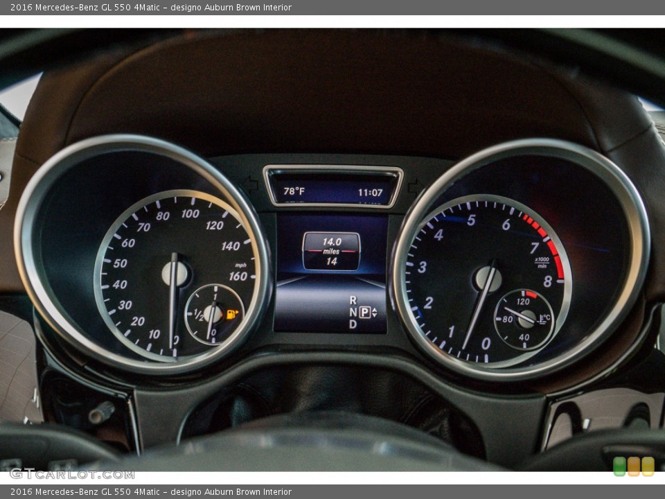 designo Auburn Brown Interior Gauges for the 2016 Mercedes-Benz GL 550 4Matic #107537636