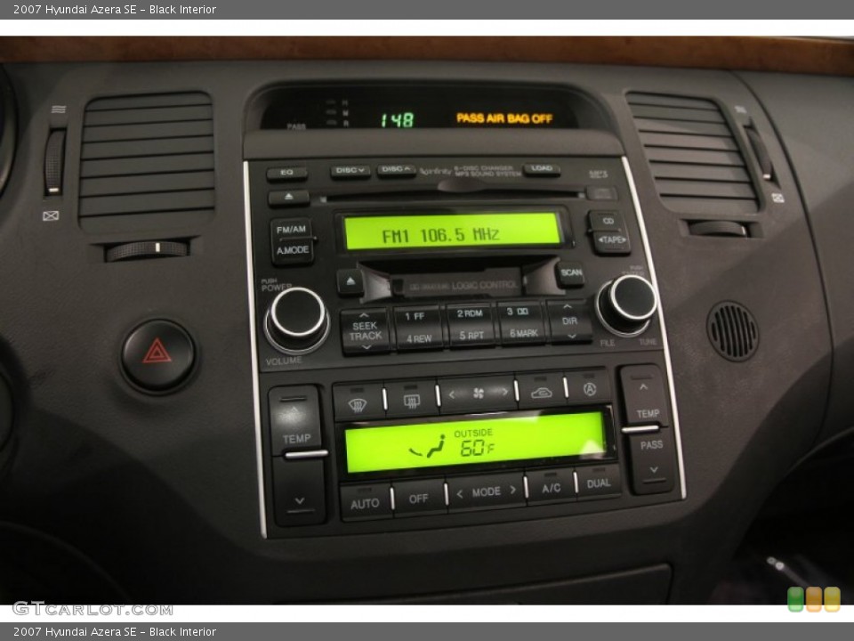 Black Interior Controls for the 2007 Hyundai Azera SE #107537796