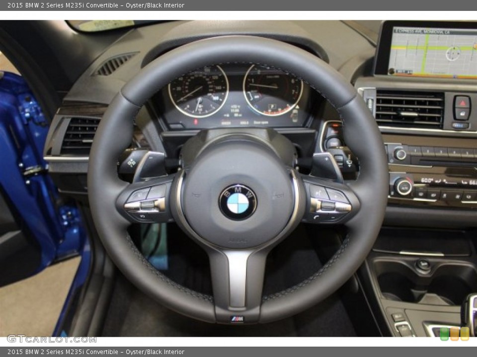 Oyster/Black Interior Steering Wheel for the 2015 BMW 2 Series M235i Convertible #107538888