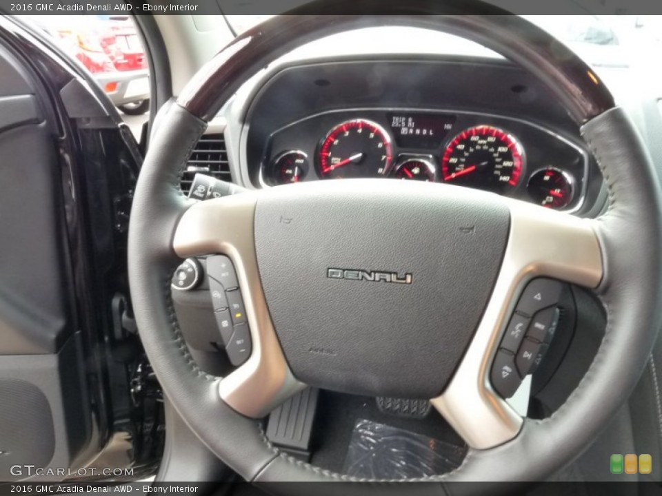 Ebony Interior Steering Wheel for the 2016 GMC Acadia Denali AWD #107543223