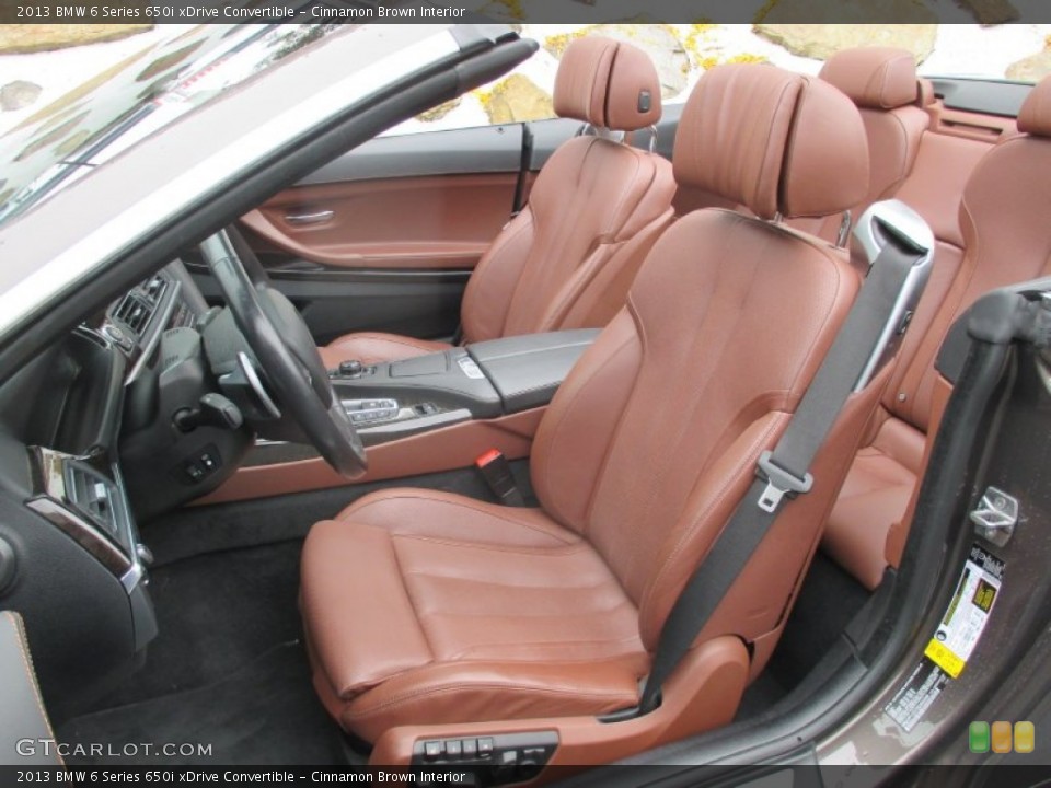 Cinnamon Brown Interior Front Seat for the 2013 BMW 6 Series 650i xDrive Convertible #107544417