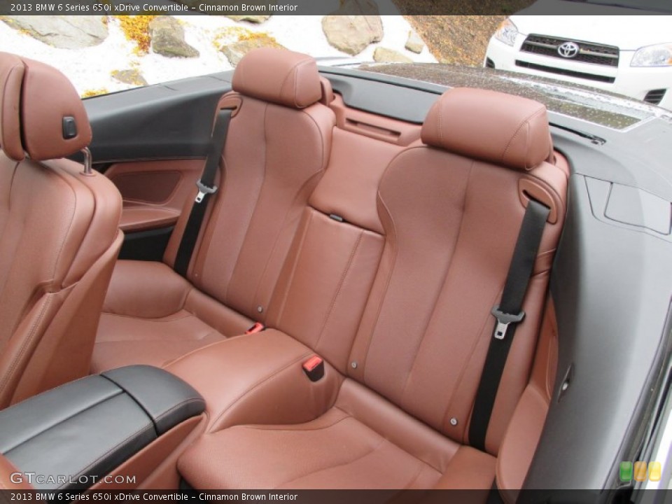 Cinnamon Brown Interior Rear Seat for the 2013 BMW 6 Series 650i xDrive Convertible #107544441