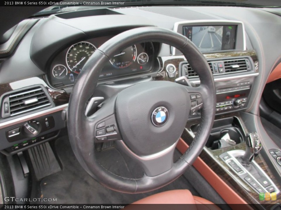 Cinnamon Brown Interior Steering Wheel for the 2013 BMW 6 Series 650i xDrive Convertible #107544460