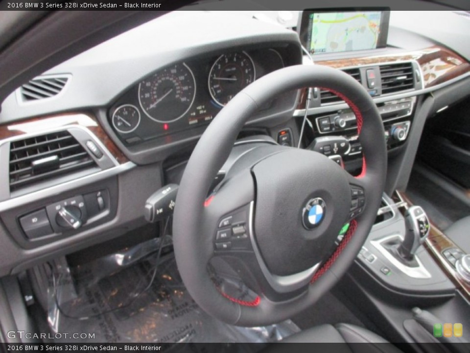 Black Interior Steering Wheel for the 2016 BMW 3 Series 328i xDrive Sedan #107546049