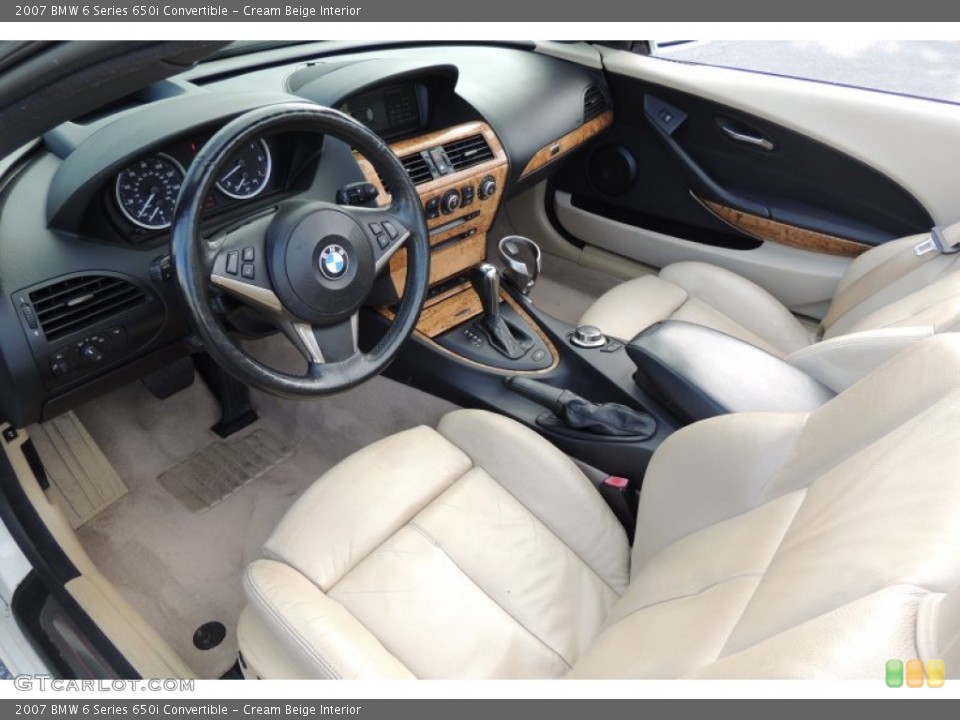 Cream Beige Interior Photo for the 2007 BMW 6 Series 650i Convertible #107547444