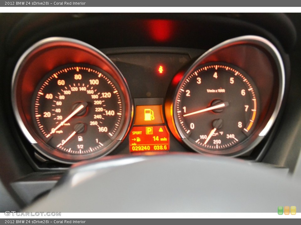 Coral Red Interior Gauges for the 2012 BMW Z4 sDrive28i #107569776