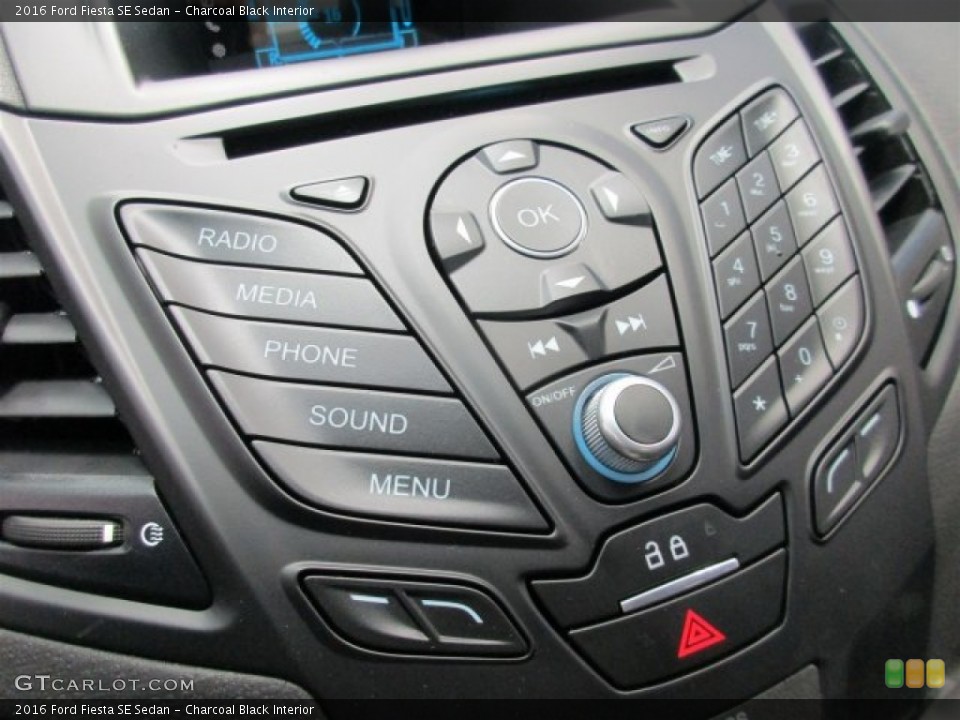 Charcoal Black Interior Controls for the 2016 Ford Fiesta SE Sedan #107577718