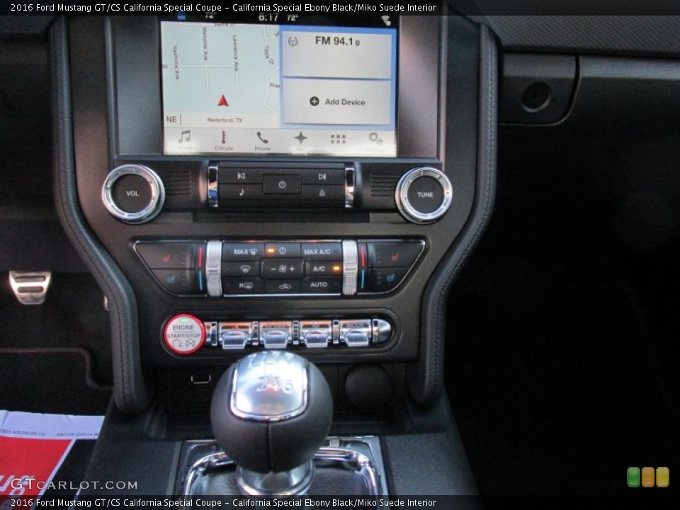 California Special Ebony Black/Miko Suede Interior Controls for the 2016 Ford Mustang GT/CS California Special Coupe #107578300