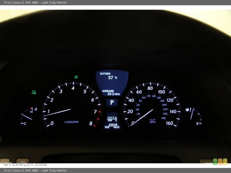 Light Gray Interior Gauges for the 2010 Lexus LS 460 AWD #107579227