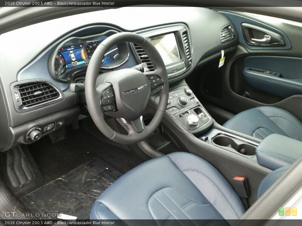 Black/Ambassador Blue Interior Photo for the 2016 Chrysler 200 S AWD #107590636