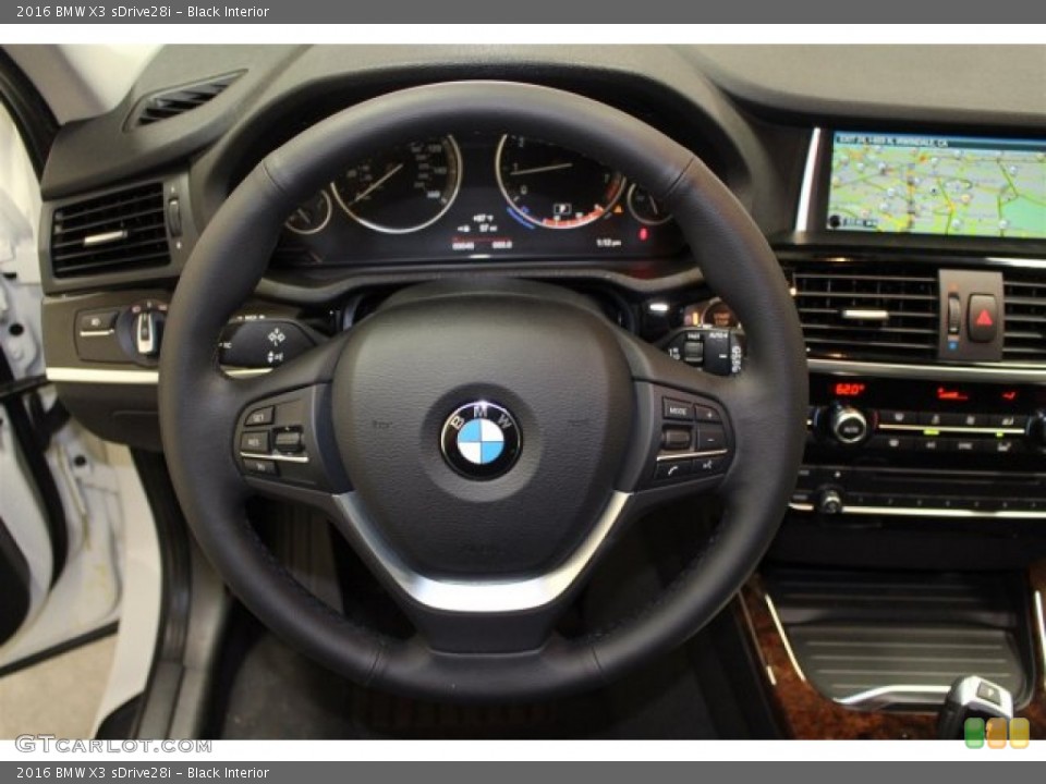 Black Interior Steering Wheel for the 2016 BMW X3 sDrive28i #107598649