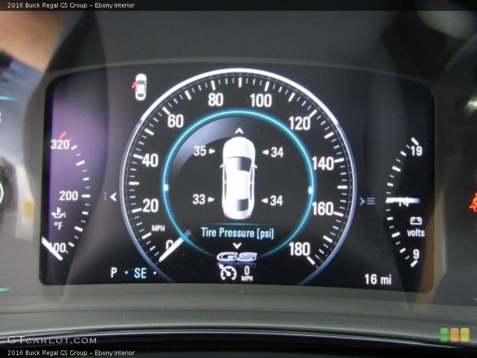 Ebony Interior Gauges for the 2016 Buick Regal GS Group #107617261