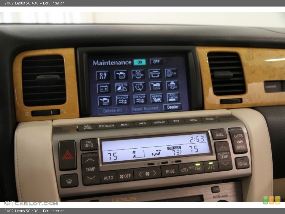 Ecru Interior Controls for the 2002 Lexus SC 430 #107631901