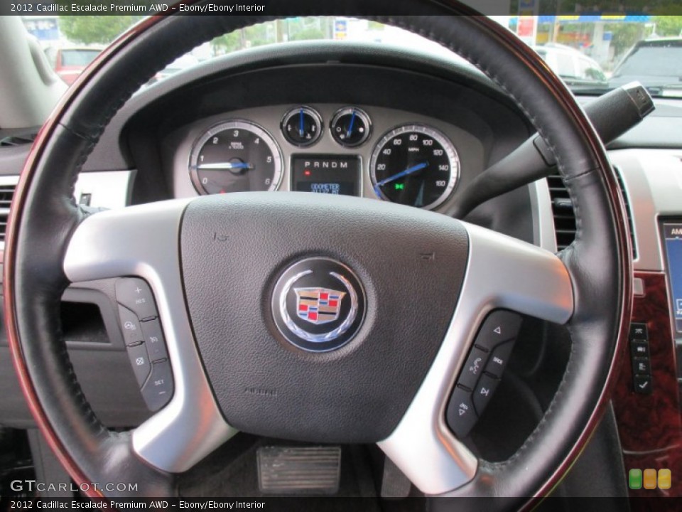 Ebony/Ebony Interior Steering Wheel for the 2012 Cadillac Escalade Premium AWD #107640035