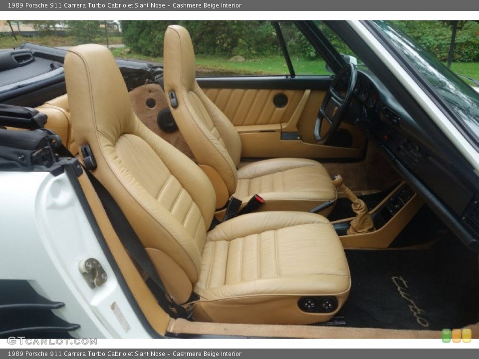 Cashmere Beige Interior Front Seat for the 1989 Porsche 911 Carrera Turbo Cabriolet Slant Nose #107641224