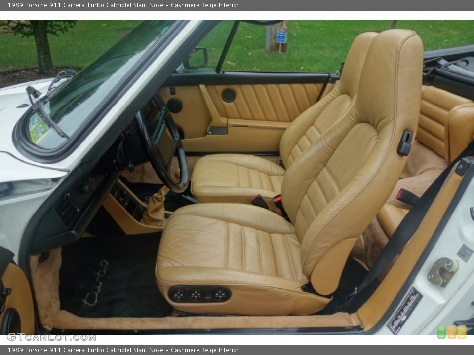 Cashmere Beige Interior Front Seat for the 1989 Porsche 911 Carrera Turbo Cabriolet Slant Nose #107641300