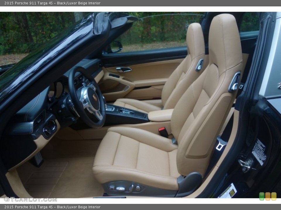 Black/Luxor Beige Interior Front Seat for the 2015 Porsche 911 Targa 4S #107641871