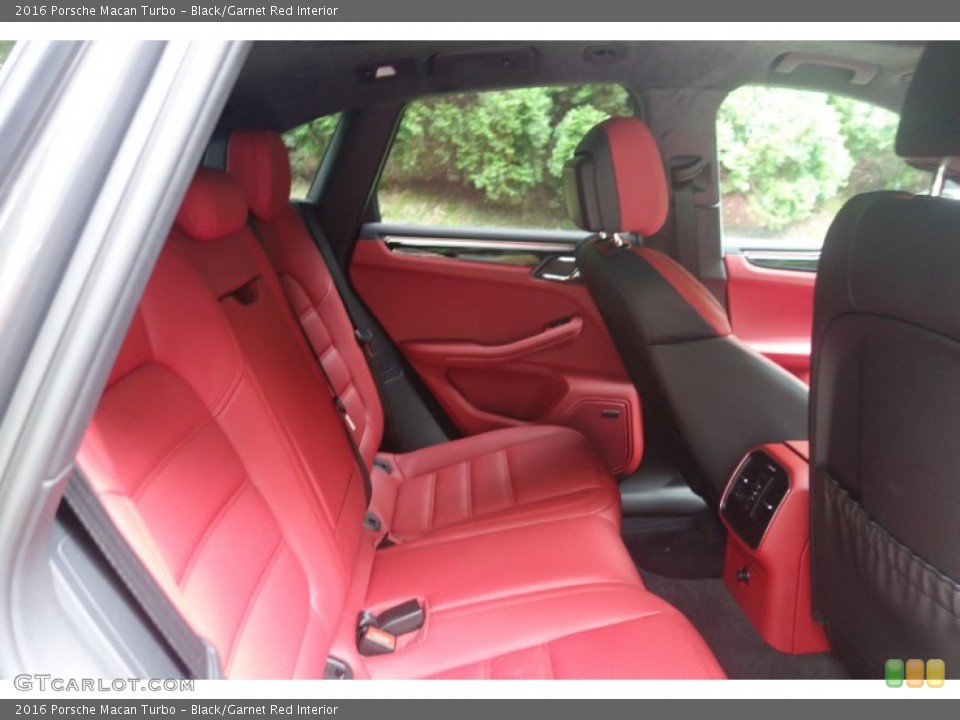 Black/Garnet Red Interior Rear Seat for the 2016 Porsche Macan Turbo #107643219