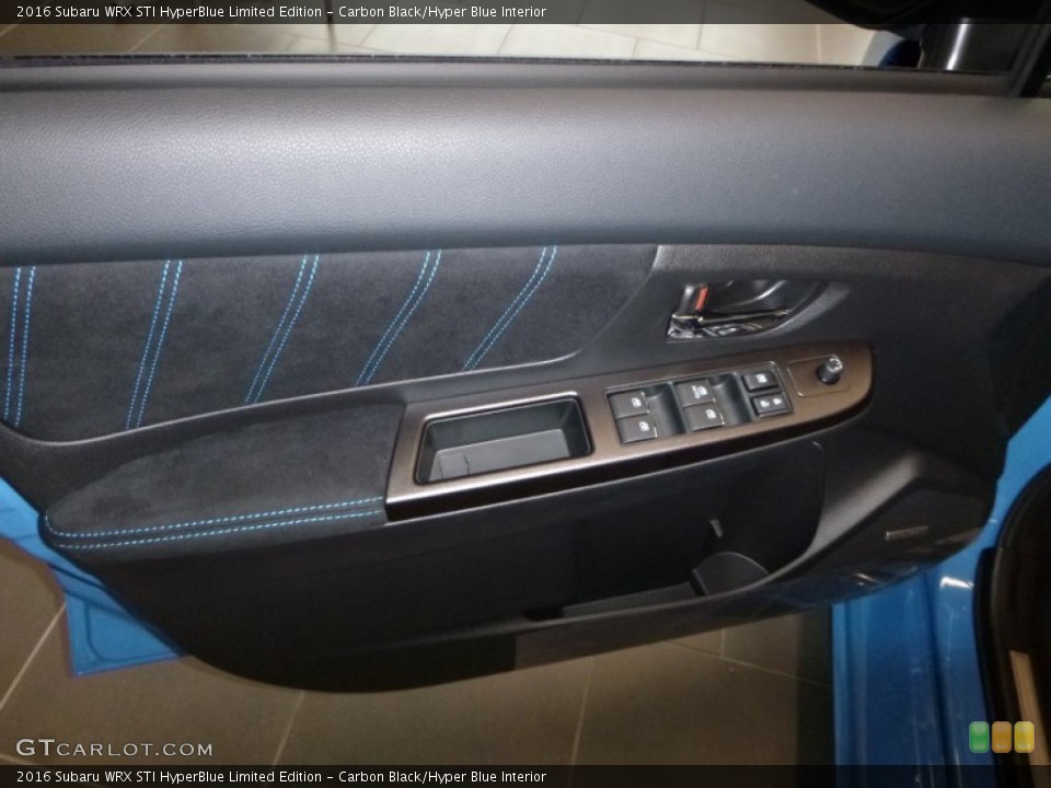 Carbon Black/Hyper Blue Interior Door Panel for the 2016 Subaru WRX STI HyperBlue Limited Edition #107644691