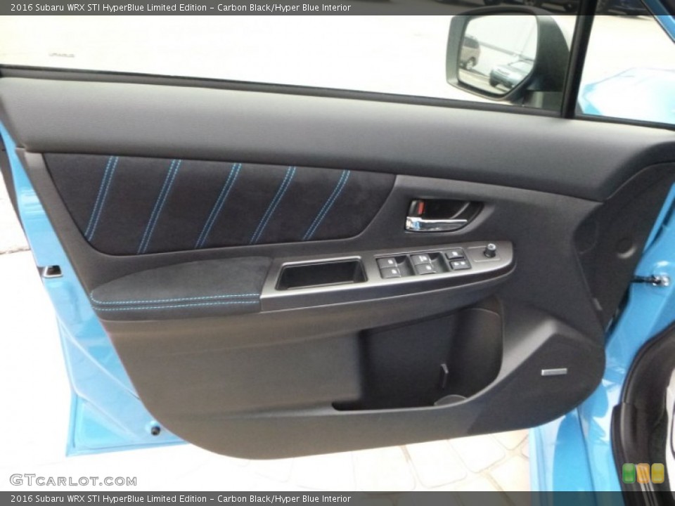Carbon Black/Hyper Blue Interior Door Panel for the 2016 Subaru WRX STI HyperBlue Limited Edition #107645051