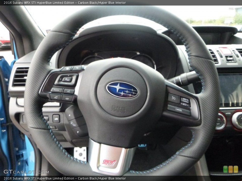 Carbon Black/Hyper Blue Interior Steering Wheel for the 2016 Subaru WRX STI HyperBlue Limited Edition #107645117