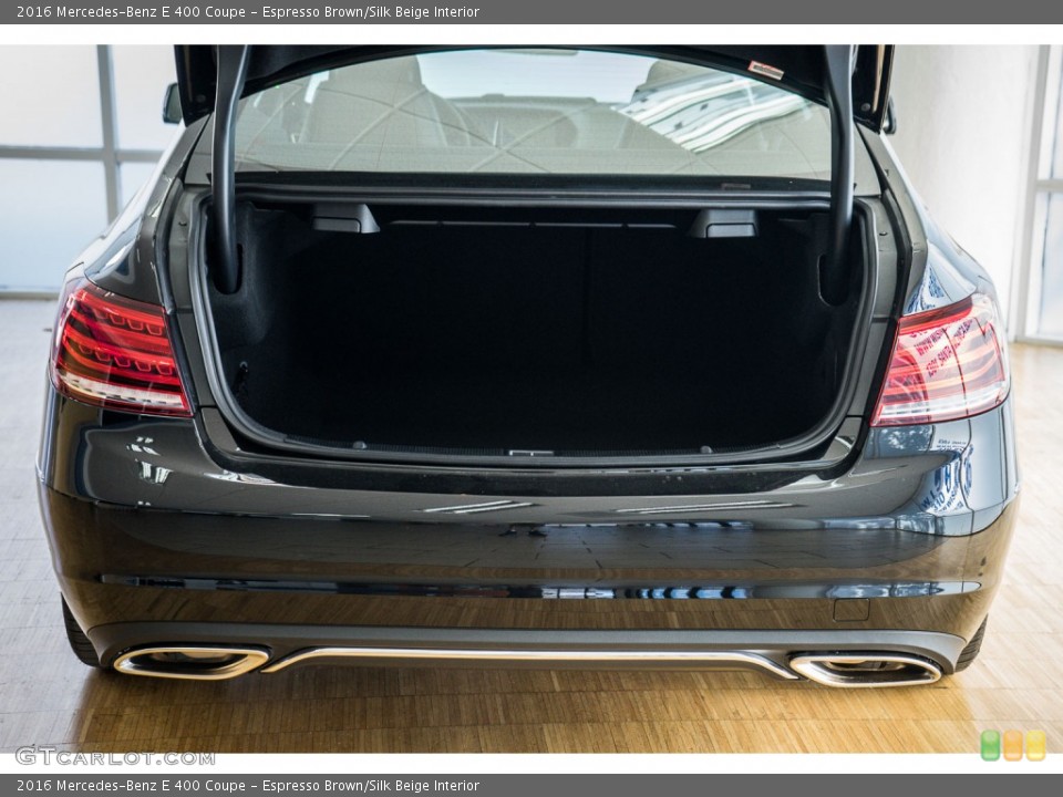 Espresso Brown/Silk Beige Interior Trunk for the 2016 Mercedes-Benz E 400 Coupe #107645888