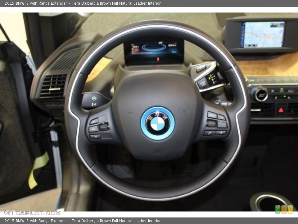 Tera Dalbergia Brown Full Natural Leather Interior Steering Wheel for the 2015 BMW i3 with Range Extender #107655278